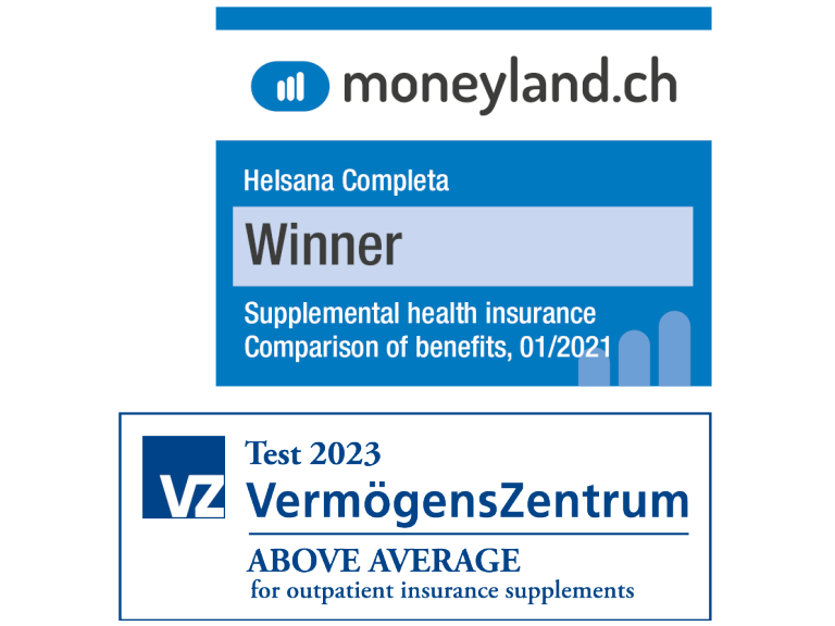 Awards for COMPLETA from Vermögenszentrum (above-average) and Moneyland (first place).
