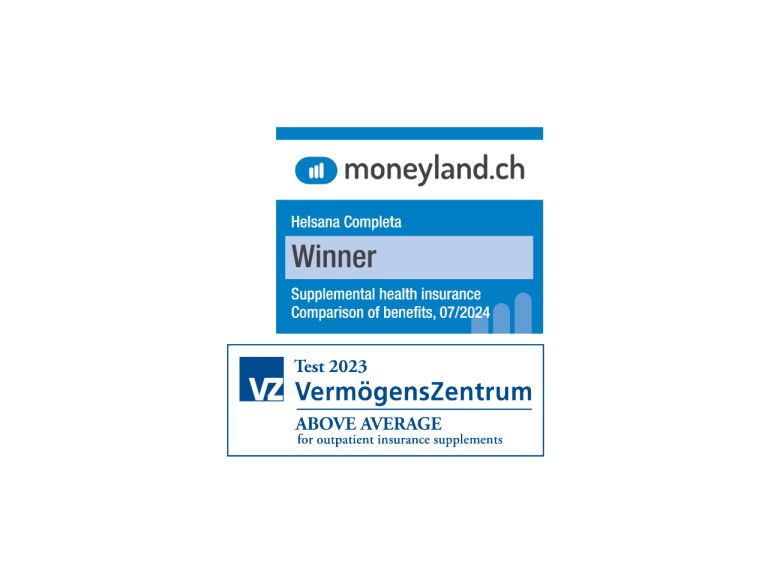 Awards for COMPLETA from Vermögenszentrum (above-average) and Moneyland (first place).