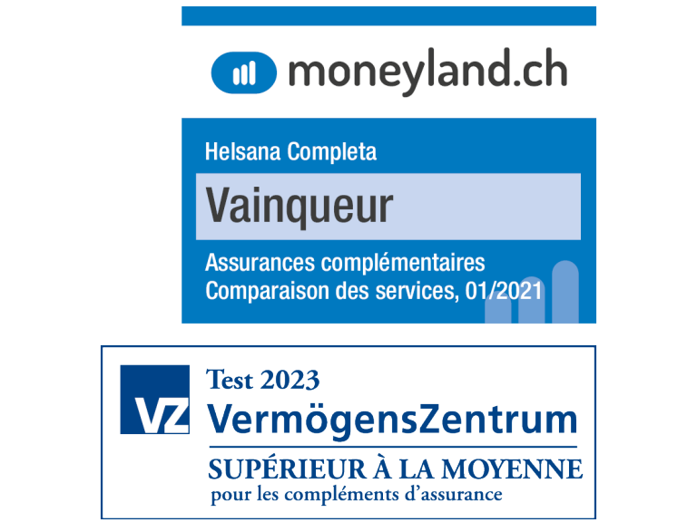 Distinctions reçues par COMPLETA de la part de Vermögenszentrum (note supérieure à la moyenne) et Moneyland (1er rang).