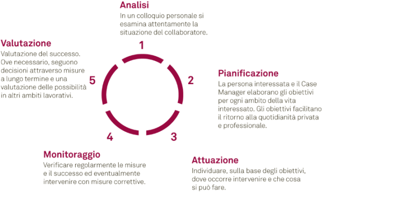 Grafico sul modo di procedere di un case manager